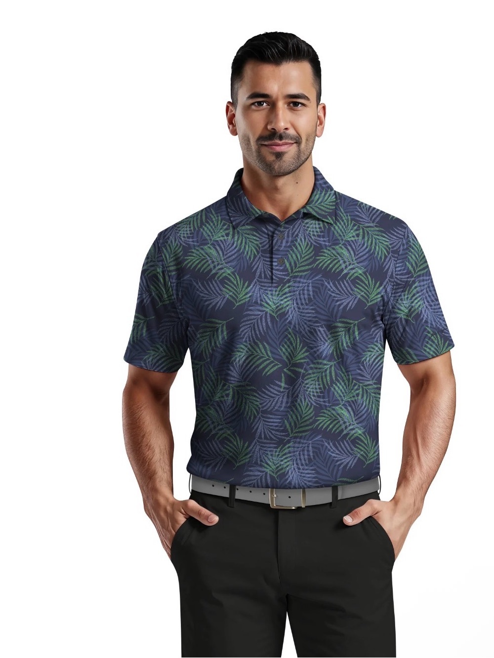 NWT Ben Hogan ShortSleeve Polo TropicalPerformance Multicolor Textured Size: 3XL